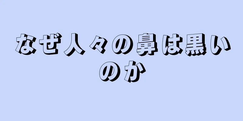 なぜ人々の鼻は黒いのか