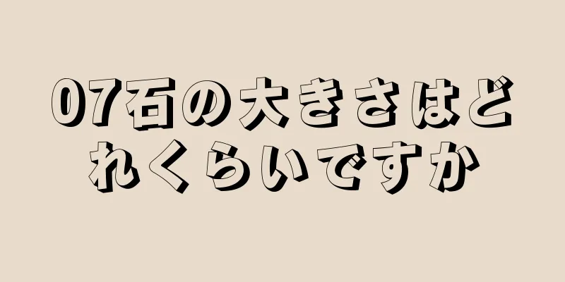 07石の大きさはどれくらいですか