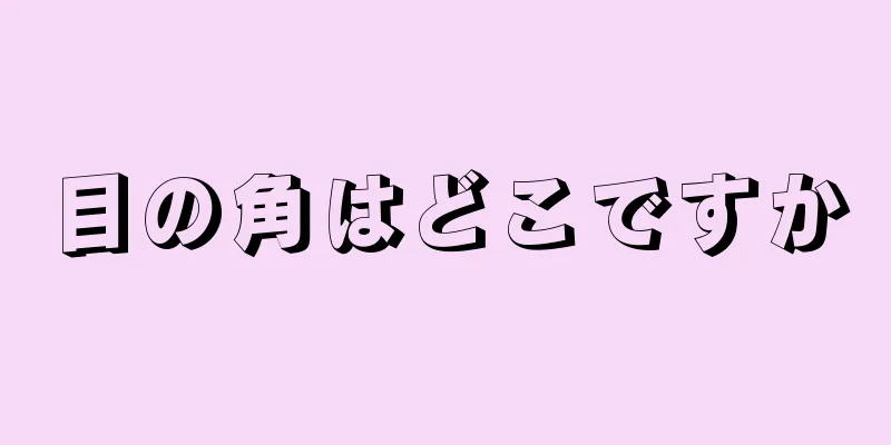 目の角はどこですか