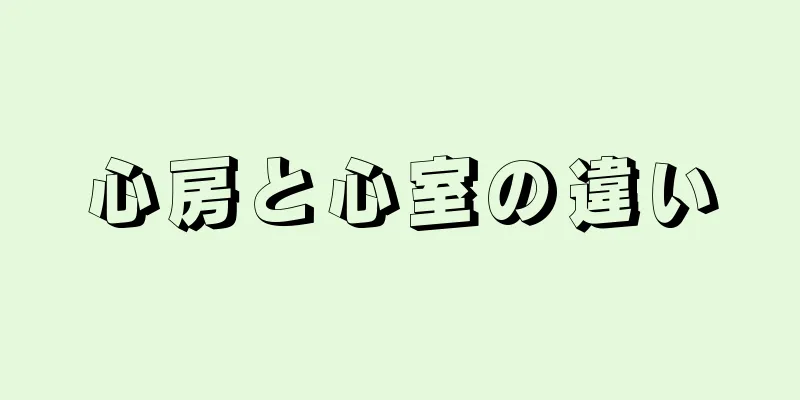 心房と心室の違い