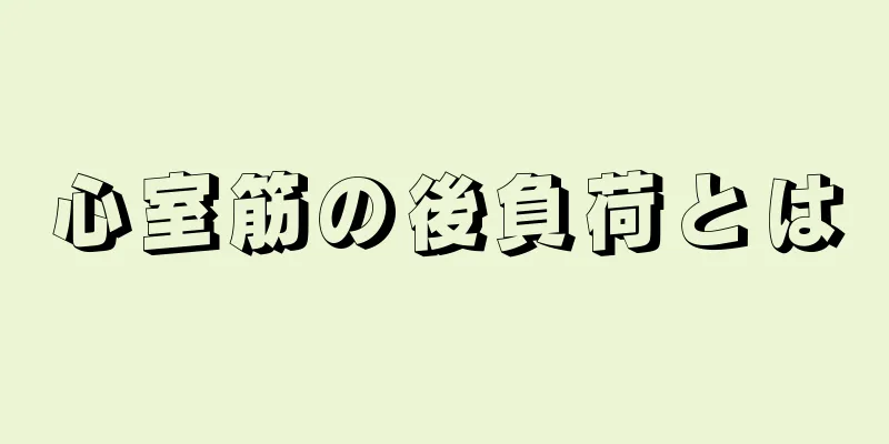 心室筋の後負荷とは