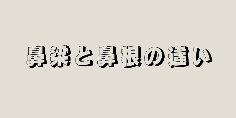 鼻梁と鼻根の違い