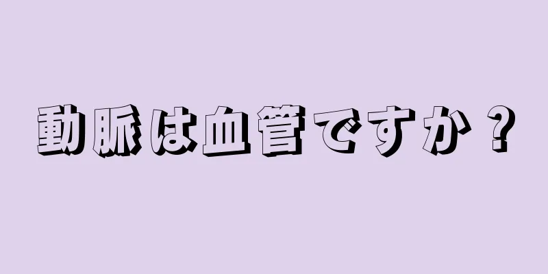 動脈は血管ですか？