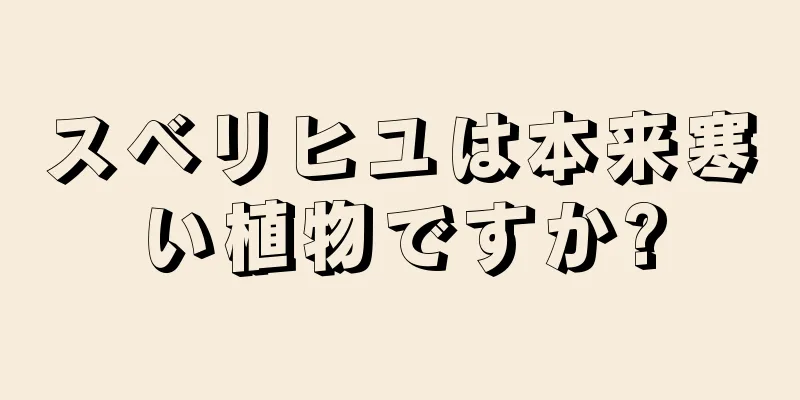 スベリヒユは本来寒い植物ですか?