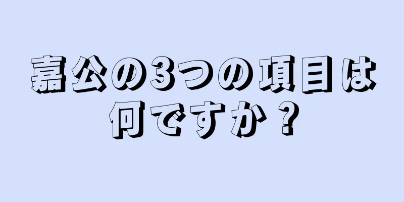 嘉公の3つの項目は何ですか？