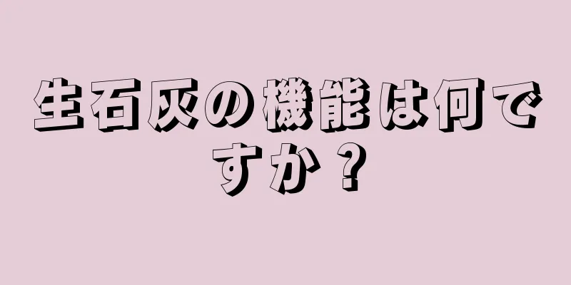 生石灰の機能は何ですか？