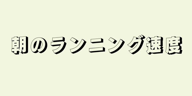 朝のランニング速度