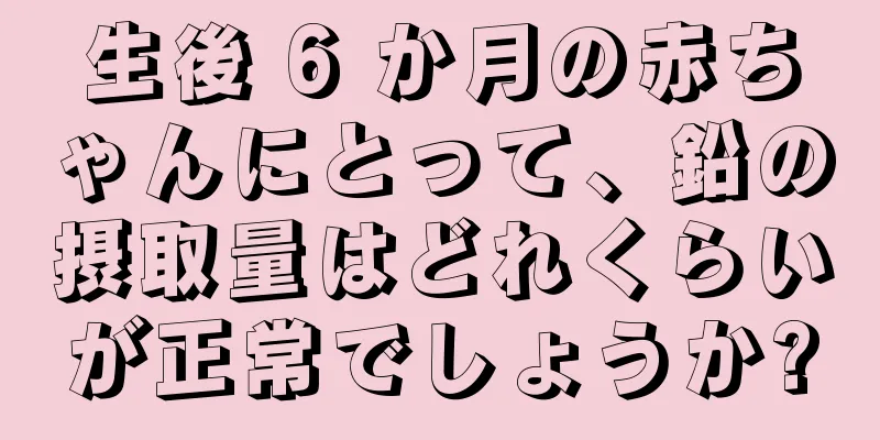 生後 6 か月の赤ちゃんにとって、鉛の摂取量はどれくらいが正常でしょうか?