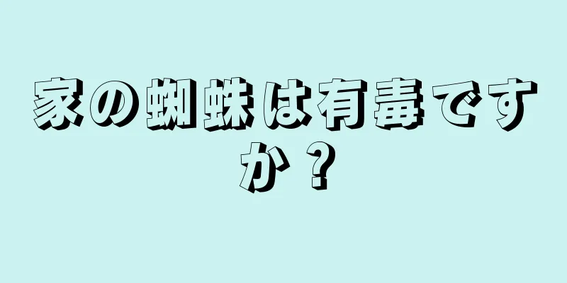 家の蜘蛛は有毒ですか？