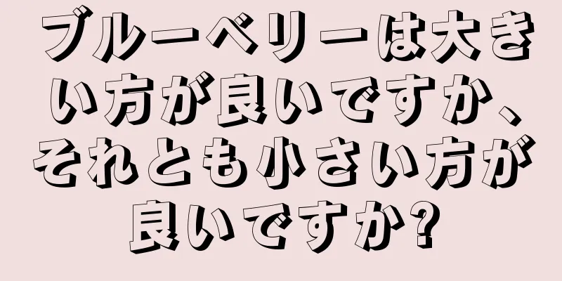 ブルーベリーは大きい方が良いですか、それとも小さい方が良いですか?