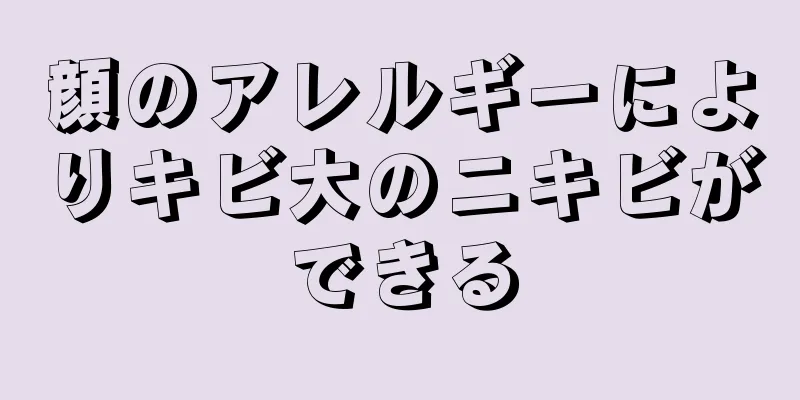 顔のアレルギーによりキビ大のニキビができる