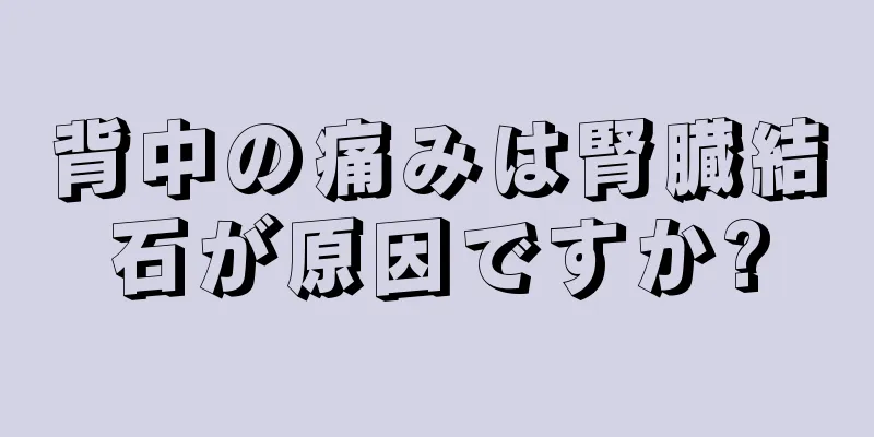 背中の痛みは腎臓結石が原因ですか?