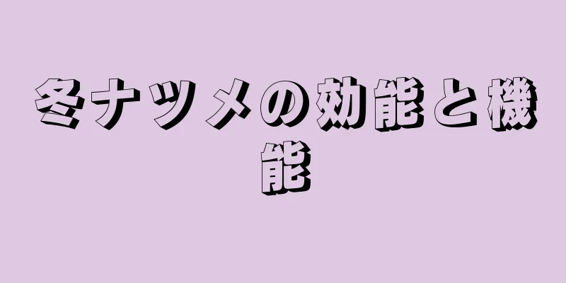 冬ナツメの効能と機能