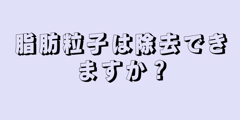 脂肪粒子は除去できますか？