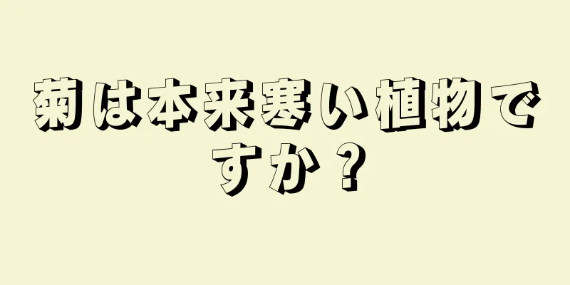 菊は本来寒い植物ですか？