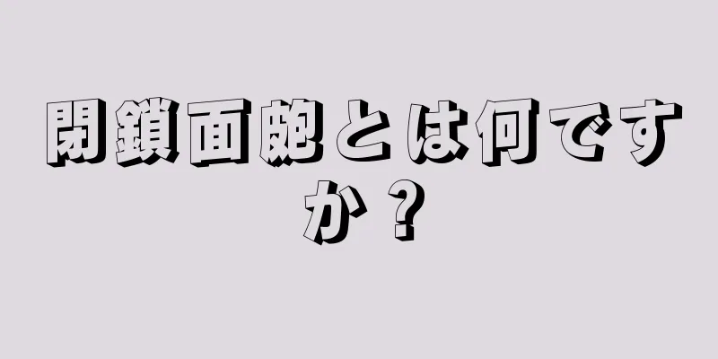 閉鎖面皰とは何ですか？