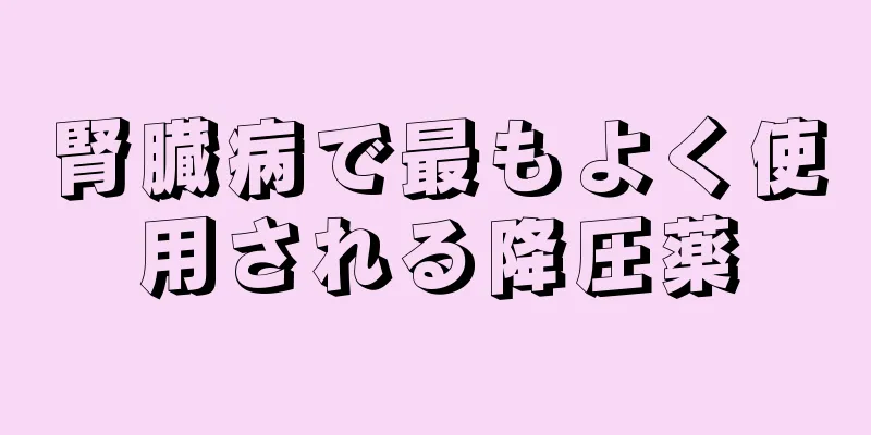 腎臓病で最もよく使用される降圧薬