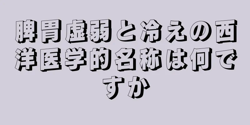 脾胃虚弱と冷えの西洋医学的名称は何ですか