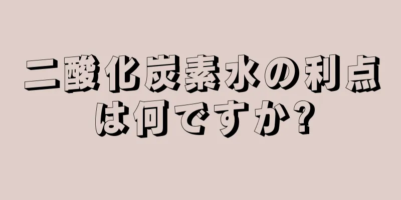 二酸化炭素水の利点は何ですか?