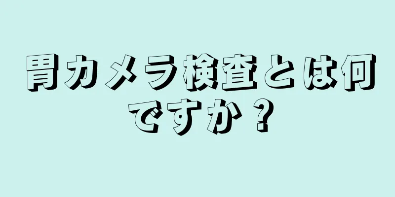 胃カメラ検査とは何ですか？