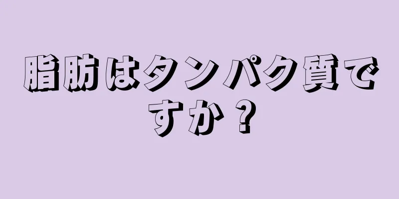 脂肪はタンパク質ですか？