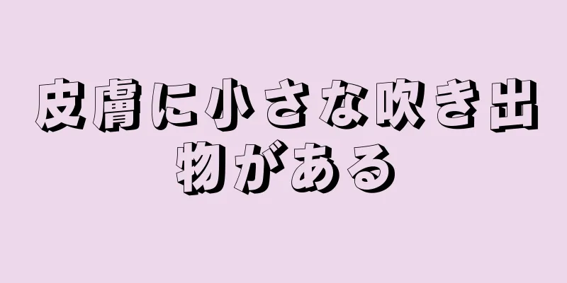 皮膚に小さな吹き出物がある