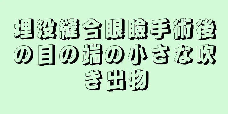 埋没縫合眼瞼手術後の目の端の小さな吹き出物