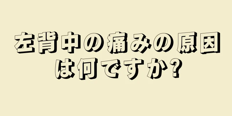 左背中の痛みの原因は何ですか?