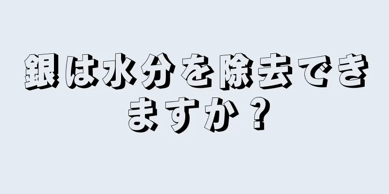 銀は水分を除去できますか？