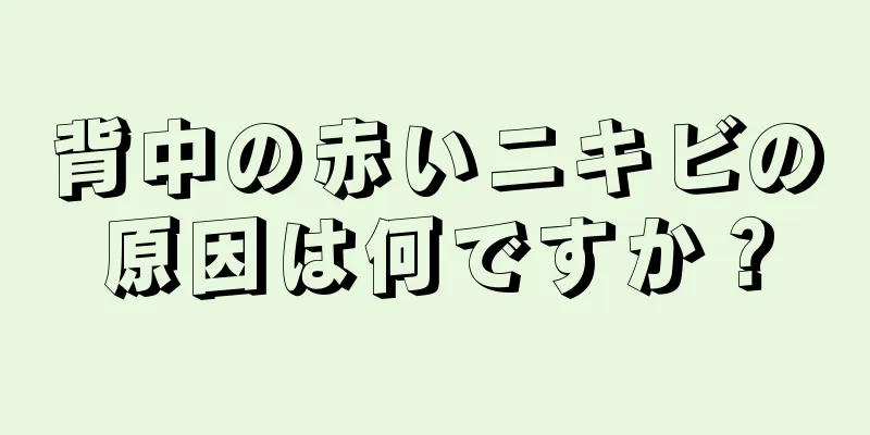 背中の赤いニキビの原因は何ですか？