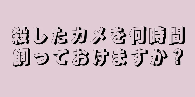 殺したカメを何時間飼っておけますか？