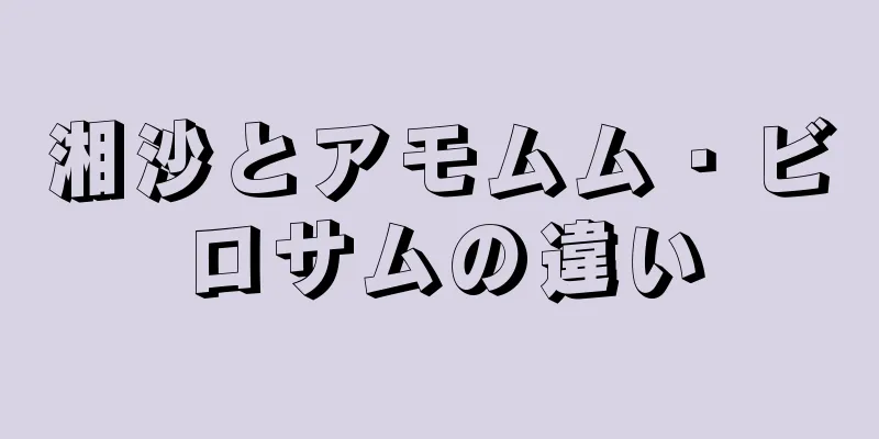 湘沙とアモムム・ビロサムの違い