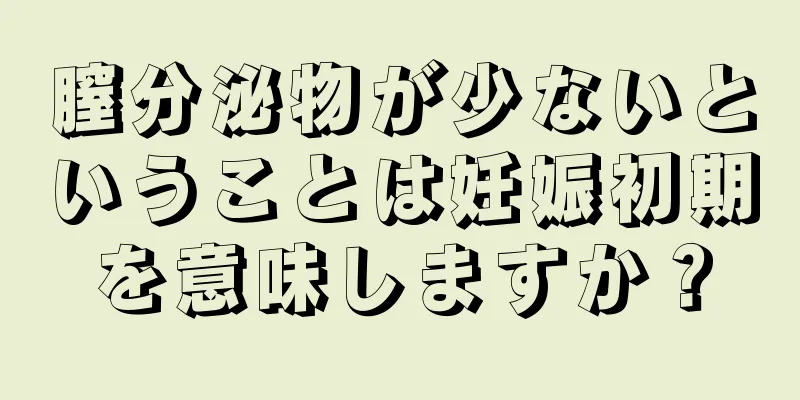 膣分泌物が少ないということは妊娠初期を意味しますか？