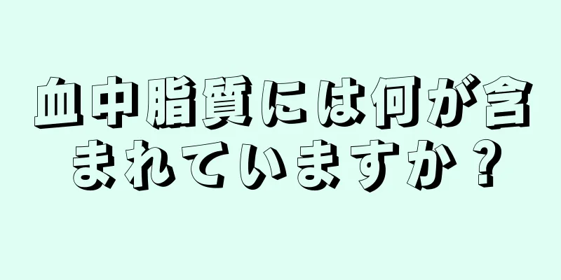 血中脂質には何が含まれていますか？