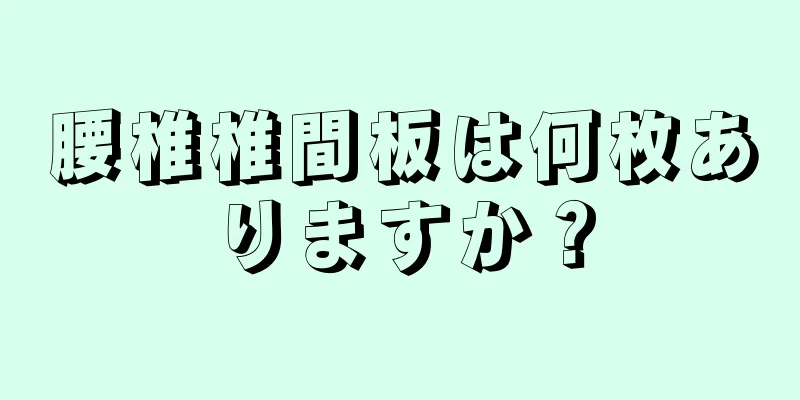 腰椎椎間板は何枚ありますか？