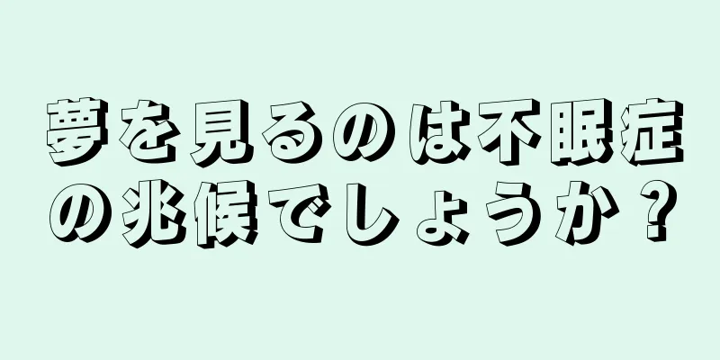 夢を見るのは不眠症の兆候でしょうか？