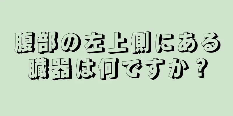 腹部の左上側にある臓器は何ですか？