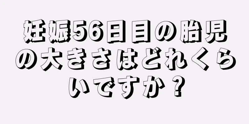 妊娠56日目の胎児の大きさはどれくらいですか？