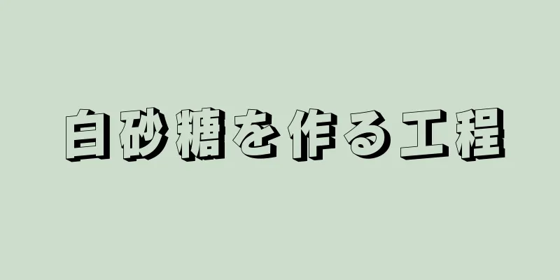 白砂糖を作る工程