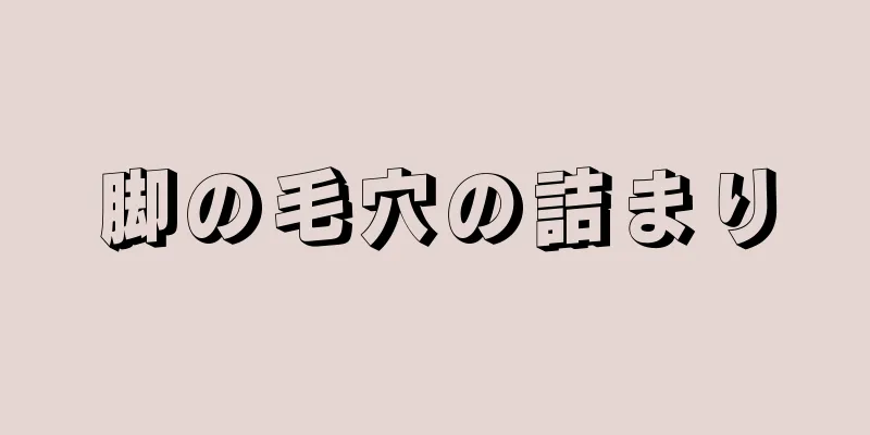 脚の毛穴の詰まり