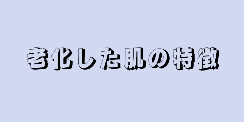 老化した肌の特徴