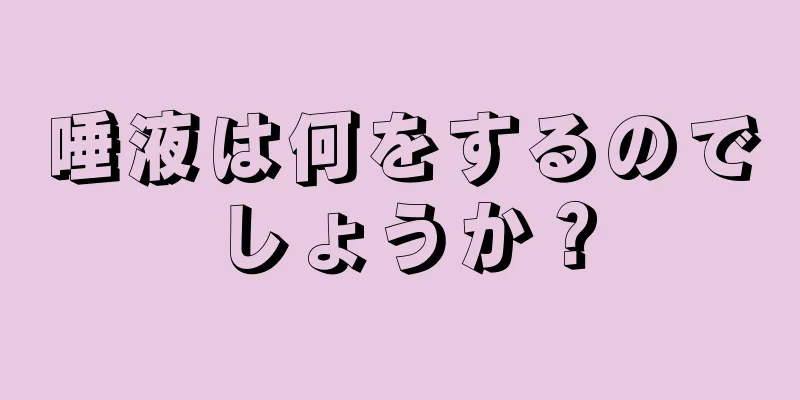 唾液は何をするのでしょうか？