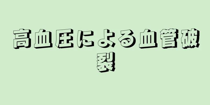 高血圧による血管破裂