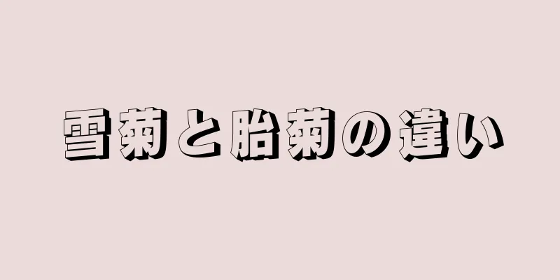 雪菊と胎菊の違い