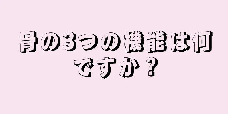 骨の3つの機能は何ですか？