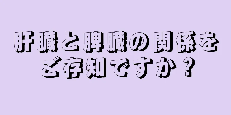 肝臓と脾臓の関係をご存知ですか？