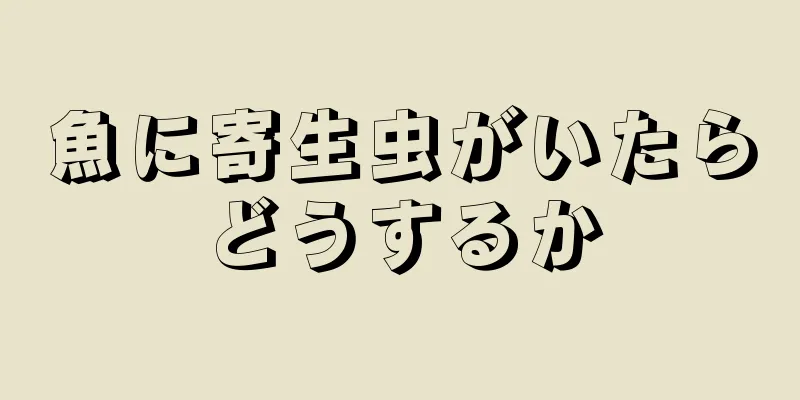 魚に寄生虫がいたらどうするか