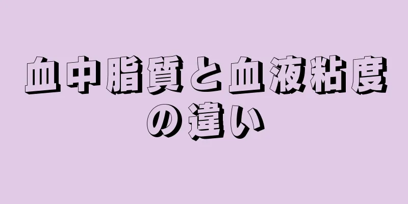 血中脂質と血液粘度の違い