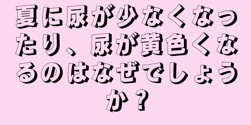 夏に尿が少なくなったり、尿が黄色くなるのはなぜでしょうか？