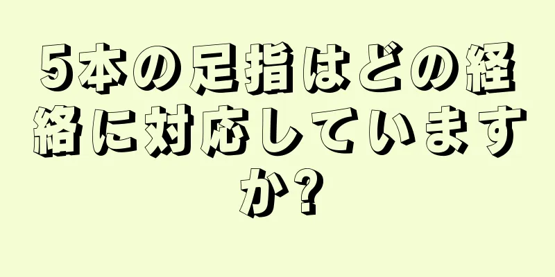 5本の足指はどの経絡に対応していますか?